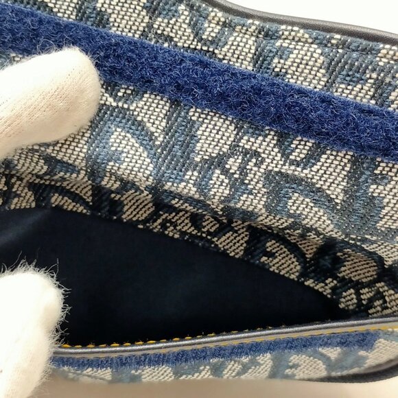 Christian Dior Cosmetic Pouch Navy Blue Canvas 450-061225 - Picture 8 of 14